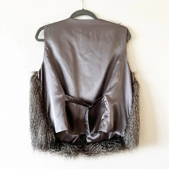 Rachel Zoe Gray Faux Fur Vest Size Medium Luxe‎ Fashion - Picture 2 of 6